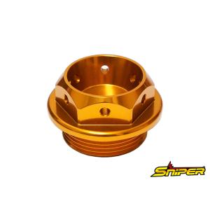 ヤマハ スズキ アルミ製 オイルフィラーキャップ 金 M20 x P1.5 汎用 SNIPER スナ...
