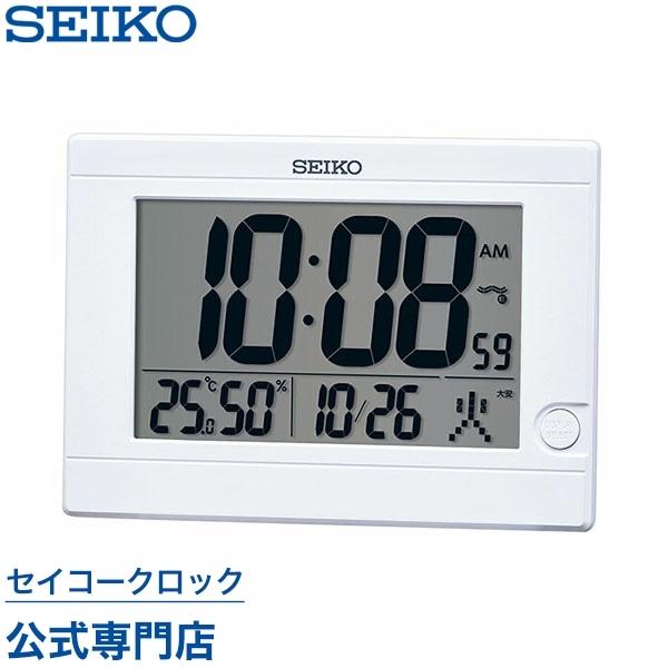 掛け時計 セイコー SEIKO 壁掛け 置き時計 SQ447W 電波時計 デジタル カレンダー 温度...