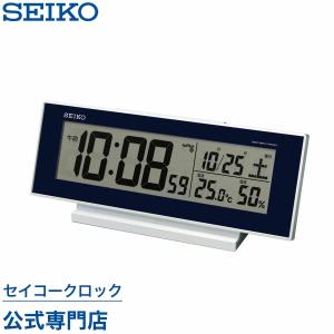 セイコー SEIKO 目覚まし時計 置き時計 SQ762L 電波時計 デジタル 常時点灯ライト機能 カレンダー 温度計 湿度計