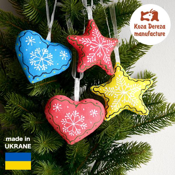 クリスマスオーナメント スノーフレークオーナメント 雪の結晶 星 ハート 赤 青 黄色 クリスマス飾...