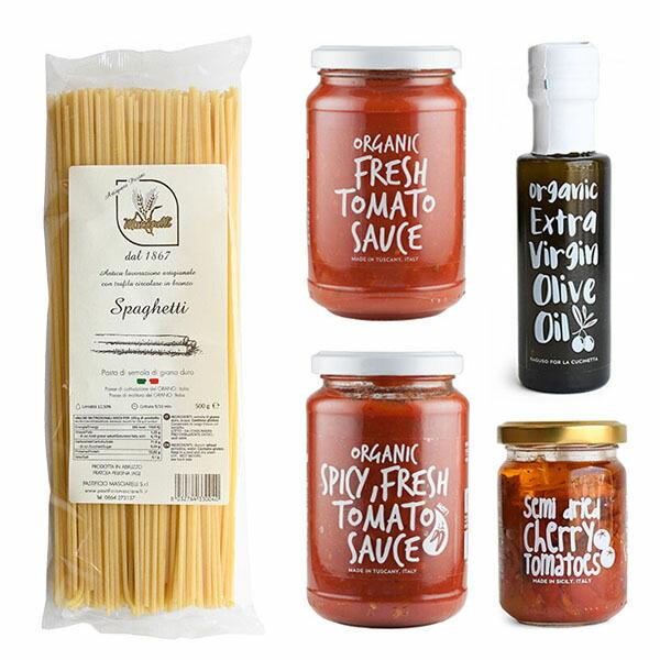 お試し5点セット スパゲッティ トマトソース スパイシートマトソース ドライトマト エキストラバージ...