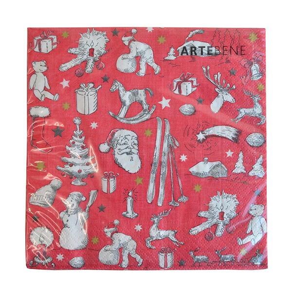 クリスマス ペーパーナプキン ドイツ製 33×33cm 【クリスマスアイテム レッド】ARTE131...