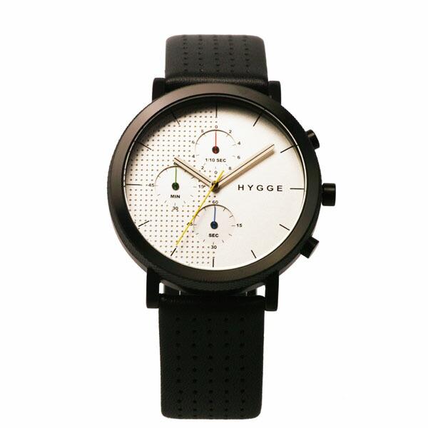 ヒュッゲ HYGGE 2204クロノグラフシリーズ MSL2204BC(CH) ブラックケース レザ...