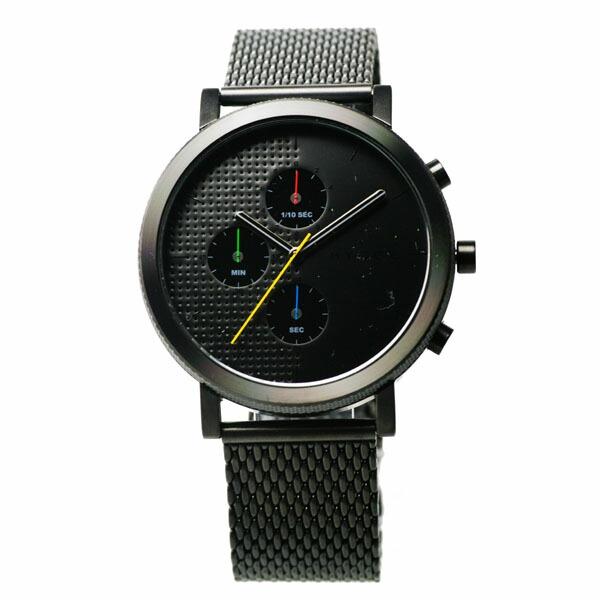 ヒュッゲ HYGGE 2204クロノグラフシリーズ MSM2204BC(BK) ブラックケース ステ...