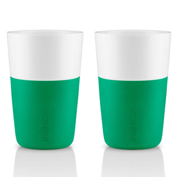 エバソロ evasolo 滑りにくいシリコンスリーブ付き マグカップ グリーン 360ml 2客セッ...