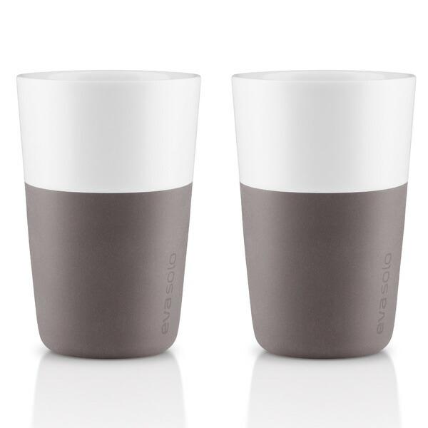 エバソロ evasolo 滑りにくいシリコンスリーブ付き マグカップ グレー 360ml 2客セット...