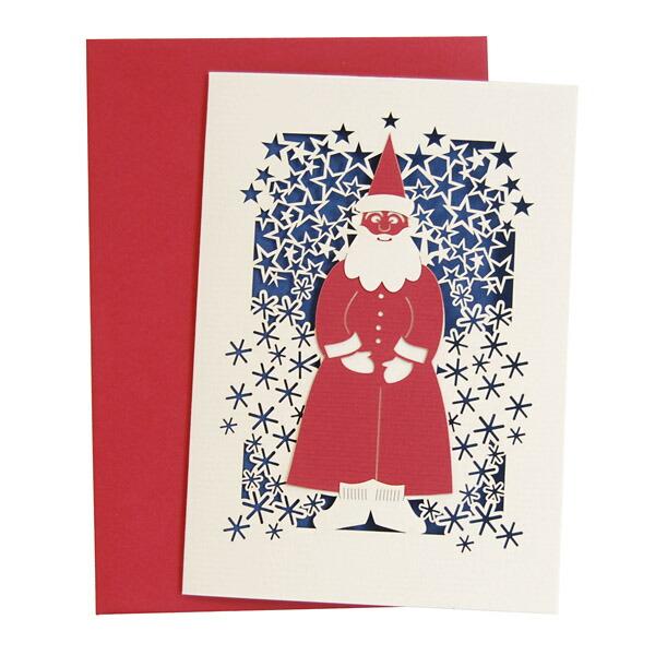 【メール便対応商品 10点まで】　クリスマスカード ドイツ製 クリングミュラー 切り絵カード【サンタ...