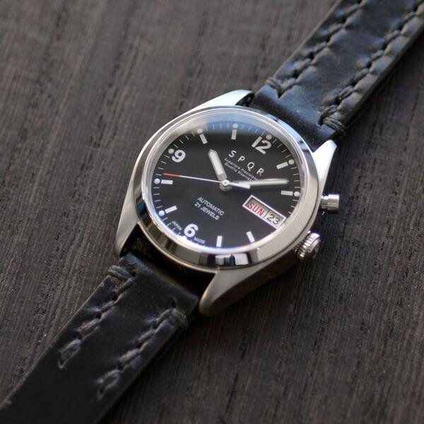 SPQR スポール 腕時計 【径36mm】自動巻 デイデイト (日付・曜日) ブラックフェイス SO...