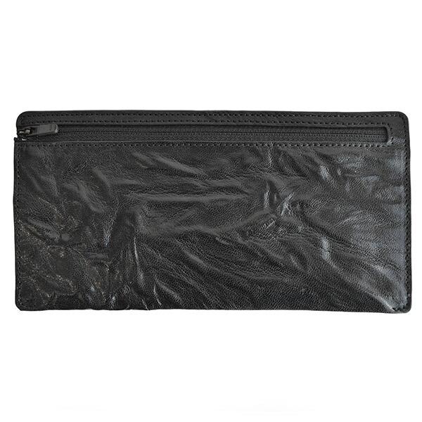 フラットジップウォレット Flatzip Wallet ブラック 山羊革 ヴィンテージリバイバルプロ...
