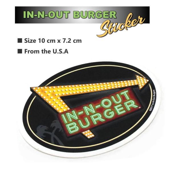 【送料無料】USA IN-OUT-BURGER インナウトバーガー ステッカー シール 黒 アメリカ...