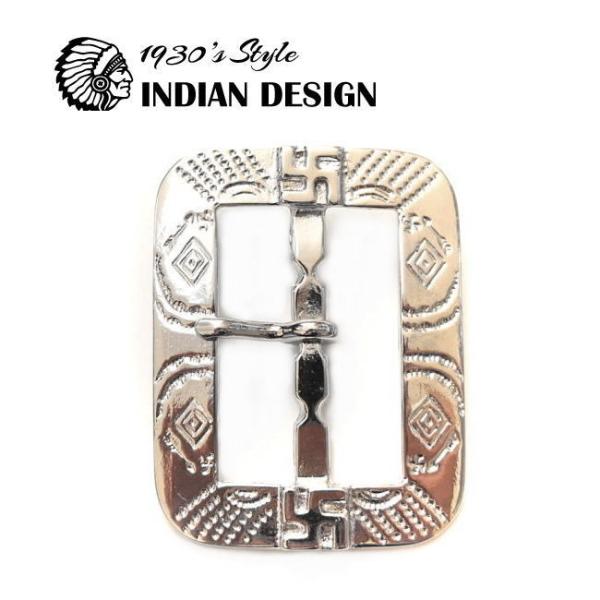 1930s インディアン柄 卍マーク入り ビンテージ復刻版 バックル 40mm幅 スタッズ カスタム...