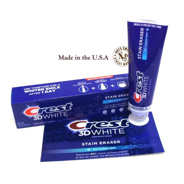 【送料無料】米国製 Crest 3D WHITE Icy Clean Mint Stain Eras...
