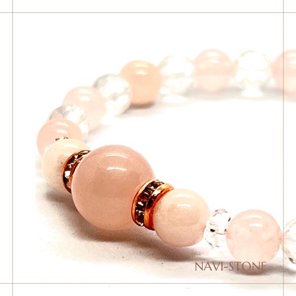 パワーストーン ブレスレット ローズクォーツ ピンクモルガナイト レディース ブレスレット