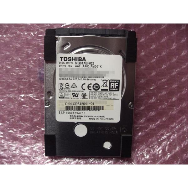 中古・ほとんど未使用・2.5インチHDD 320GB 7mm SATA TOSHIBA MQ01AB...