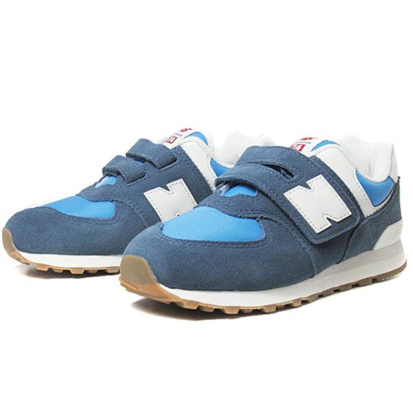 ニューバランス new balance PV574 RA1 NAVY ベルクロシューズ キッズ ワイ...