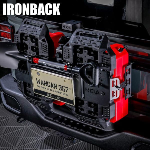 IRONBACK ジープ ラングラー JK JL 兼用 テールゲート 燃料タンク スコップ トレイル...