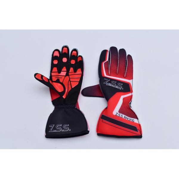 Z.S.S. レーシンググローブ Gloves 成人用 ブラック×レッド レース カート グリップ ...