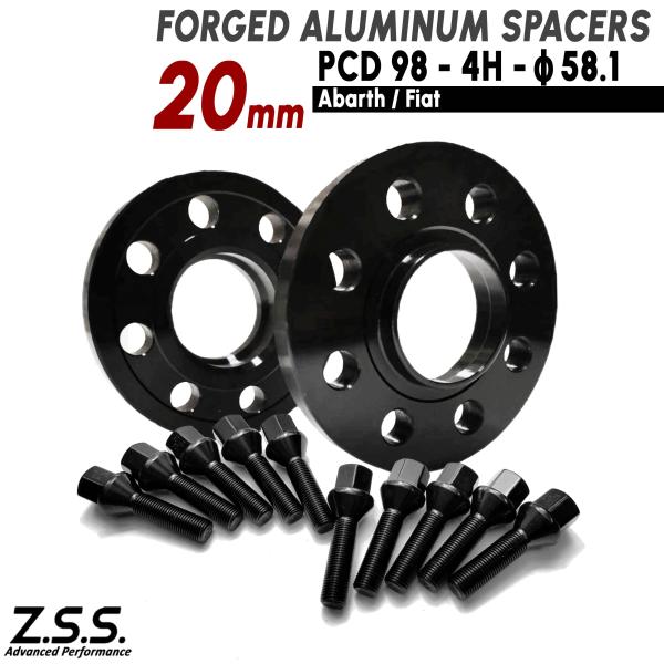 Z.S.S. AP  アバルト 595 20mm PCD98 4穴 4x98 58.1φ ワイドトレ...