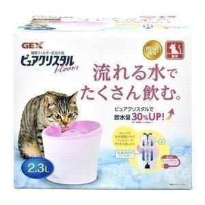 猫 給水器 ピュアクリスタル ブルーム 2.3L 猫用・複数飼育用 ジェックス (D)｜nyanko
