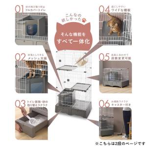 猫 ケージ 2段 トイレ付 キャットケージ キ...の詳細画像1