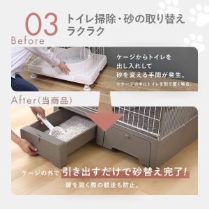 猫 ケージ 2段 トイレ付 キャットケージ キ...の詳細画像4
