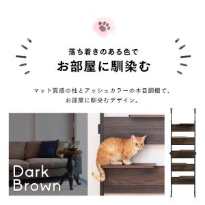 キャットタワー 木製 突っ張り クリアステップ...の詳細画像4