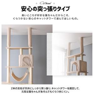 キャットタワー 突っ張り ハンモック付き 隠れ...の詳細画像4