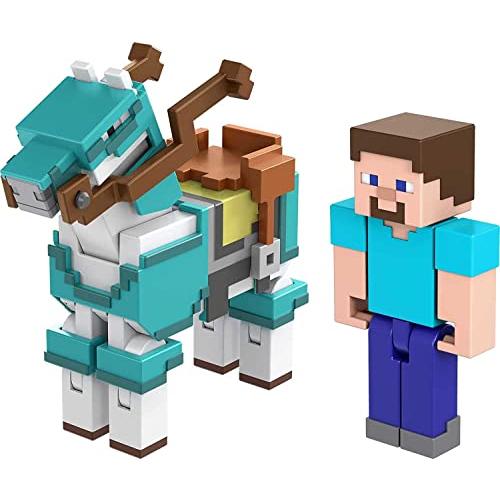 マテル(MATTEL) Minecraft フィギュア スティーブとアーマードホース 2パック 約8...