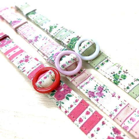 猫 ネコ ねこ キャット 首輪 安全バックル 軽い 負担少ない 手作り ソフト (猫用首輪 薔薇)