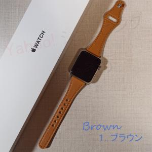 アップルウォッチ バンド レザー スリム Ap...の詳細画像1