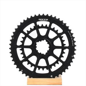 ダブル チェーリング SIXTHcomponents Double Chain Ring 50/34T (ダブル チェーリング 50/34T ブラック ) ダイレクト マウント SRAM GXP 規格 高剛性 軽量