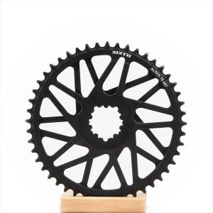 ナローワイド チェーリング SIXTHcomponents Twister Black (ツイスター チェーリング ブラック )ダイレクト マウント SRAM GXP 規格 高剛性 軽量 パーツ
