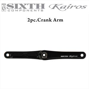 2ピース クランク SIXTHcomponents Kairos Crank Black 170mm クランク単体 ホローテック 軽量 GXP規格 ロードバイク ピストバイク