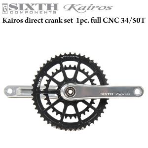 2pc. クランク SIXTHComponents Kairos Double Crank Set full CNC 50/34T Silver/Black 170mm 軽量 ホローテック SRAM GXP規格 ロードバイク 自転車