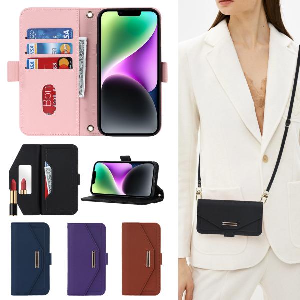 iPhone13ケース手帳型 鏡 iPhone 13 Pro Maxケースカード収納ストラップ付き ...