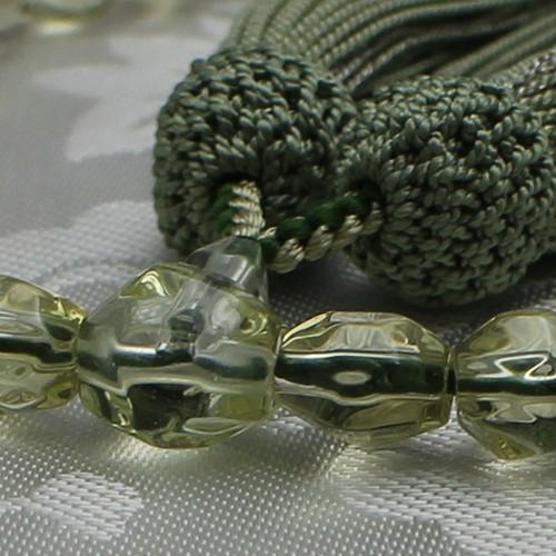 ≪ポイント15倍≫　全宗旨・宗派対応　女性用　数珠　念珠　グリーントパーズ　正絹房