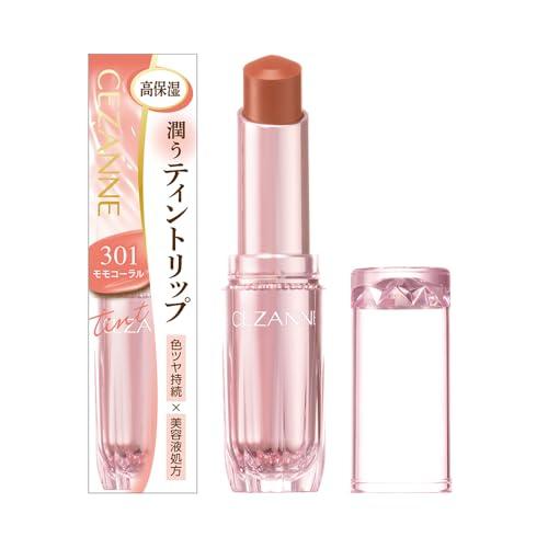 セザンヌ ラスティンググロスリップN 301 モモコーラル 3.2g 色×ツヤ×潤い続く美容液ティン...