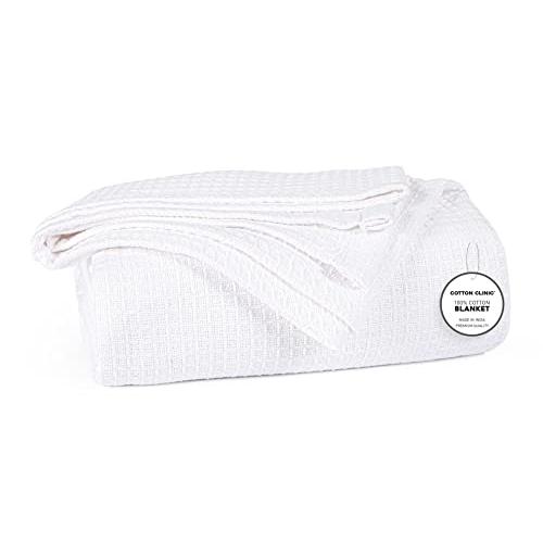 Cotton Clinic 夏用毛布シングル, 冬用 毛布, 綿100％ ベッドブランケット, 柔ら
