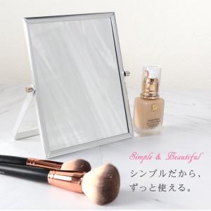 日本製 スタンドミラー メイク用 シルバー L...の詳細画像1