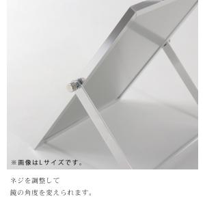 日本製 スタンドミラー メイク用 シルバー L...の詳細画像5