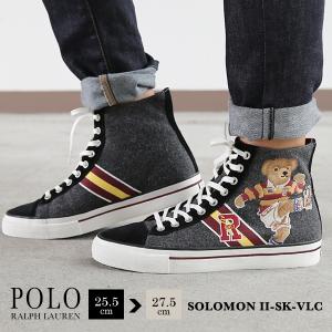 ポロベア ポロラルフローレン スニーカー ハイカットメンズ POLO Ralph Lauren 秋冬 ラグビーベア シューズ ラルフ ウール スエード