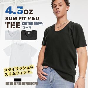 tシャツ メンズ レディース 半袖 スリム Vネック Uネック トラス turss 4.3オンス 無地 定番 天竺 ホワイト ブラック シンプル コットン 綿｜Lansh(ランシュ)