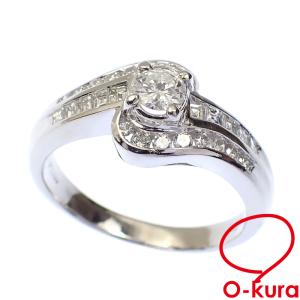 エメラルド ダイヤモンド リング レディース Pt900 13.5号 0.64ct/0.38  