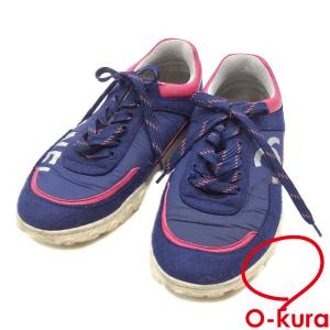 シャネル スニーカー レディース ナイロン レザー ブルー ピンク 青系 サイズ36 約23.0cm ココマーク G34086 古着 アパレル 靴 中古
