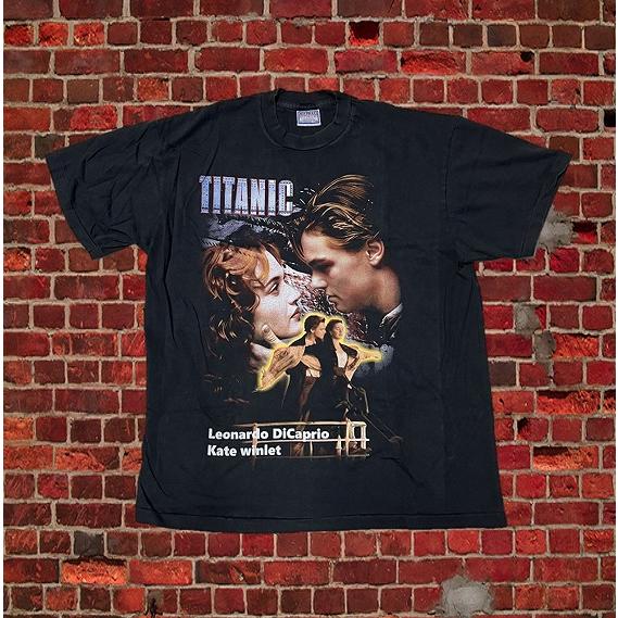 Titanic タイタニック Tシャツ レオナルドディカプリオ ケイトウィンスレット XL 黒 両面...