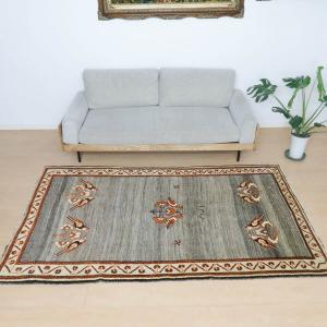 ギャッベ オールド カシュガイ 234×143cm 手織り イラン製 ウール100％ リビング ダイニング ラグマット（AL-4145）