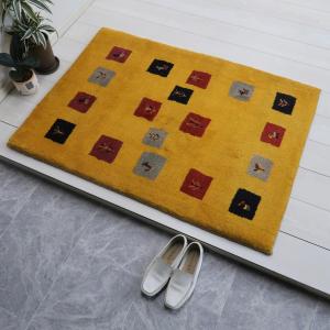 ギャッベ/ラティーフ 124×81cm イラン産 手織り リビング ギャッベ/ラティーフ 124×81cm イラン産 手織り リビング