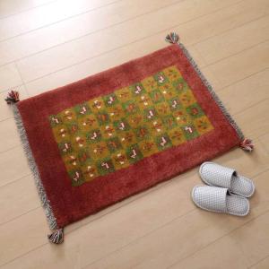 ギャッベ/ラティーフ 117×80cm イラン産 手織り リビング ギャッベ/ラティーフ 117×80cm イラン産 手織り リビング