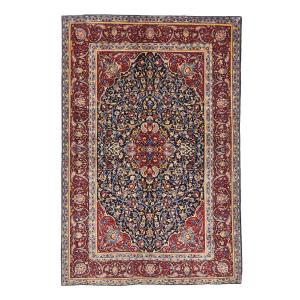 ペルシャ絨毯／カーシャーン 208×138cm イラン産 手織り リビング ウール ラグ ラグマット（FL-70163）