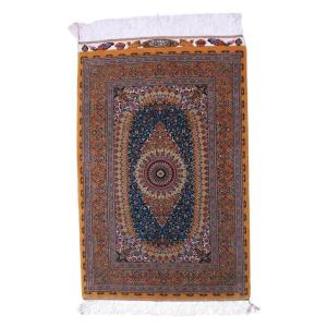 ペルシャ絨毯／ジャムシーディー工房 93×61cm イラン産 手織り シルク100％ ラグ ラグマット（FN-70282）